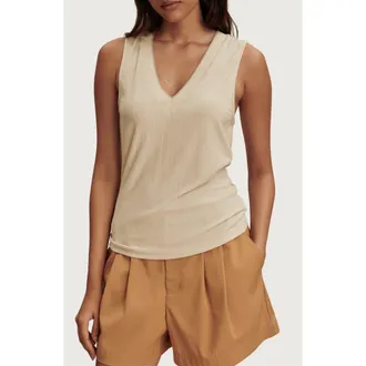 Varley Corby V-Neck Modal Blend Tank in Birch at Nordstrom, Size Small