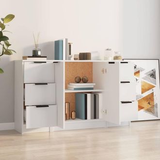 Berkfield Home Sideboards 3 pcs White Engineered Wood