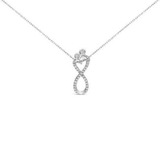 House of Brilliance Sterling Silver 1/4 Cttw Diamond Infinity Motif Pendant Necklace at Nordstrom