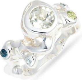 Faris Caldera Green Amethyst Ring in Silver/Green Amethyst at Nordstrom, Size 8