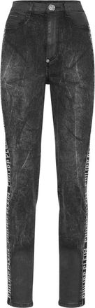 Philipp Plein Super High Waist Jegging Crystal Plein - Dames - Skinny Jeans - Zwart - W26 - Denim - Jeans
