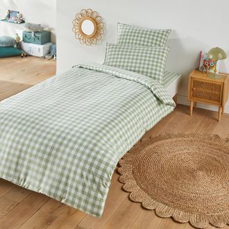 La Redoute Interieurs Dekbedovertrek in katoen, voor kinderen, Veldi vert