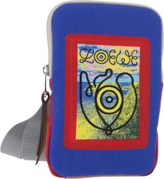 Loewe Pre-owned Cross Body Bags, female, Blue, Size: ONE SIZE Pre-owned Canvas Pouch
