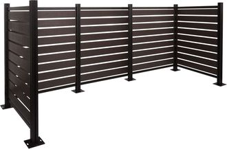 Hhg Valla De Aluminio Para Papeleras Hhg-947, Revestimiento Para Papeleras, Aspecto Madera Extensible 130x300x110cm, Antracita