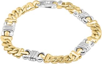 Pompeii3 Mens Figaro 14k Gold (62gram) or Platinum (99gram) 9mm Link Bracelet 8.75