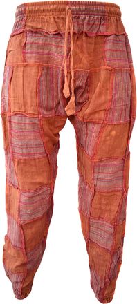 Gheri Cotton Mens Patch Genie Casual Lounge Trousers Orange Stonewashed LXL