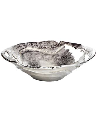 Zodax Hailey Organic Wide Silver Metal Decorative Bowl