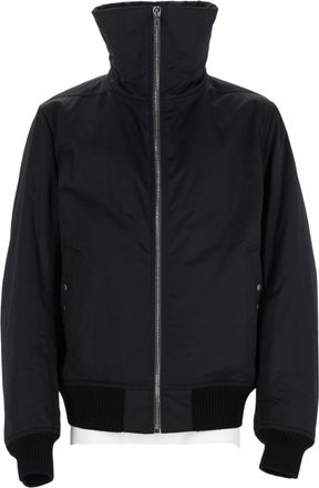 Rick Owens Casual Black Jacket With High Stand Collar And Boxy Silhouette