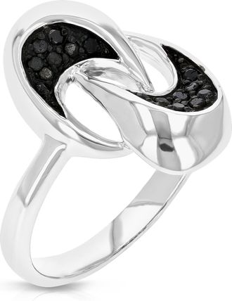 Vir Jewels Sterling Silver Black Diamond Ring (0.15 cttw)