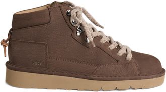 Panchic Mid-Top Nubuck Leather Sneakers With Textured Laces