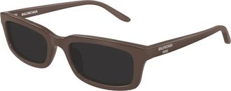 Balenciaga Daily Rectangle Zonnebrillen - unisex - Accessoires - Bruin - Maat: 55 MM Nylon