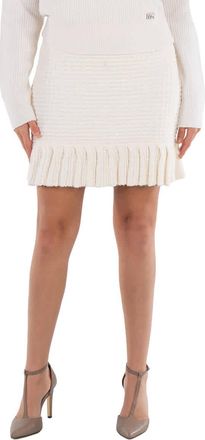 Self Portrait Self Portrait Ladies Cream Sequin Textured Knit Skirt