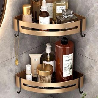 OEM Set Di 2 Mensole Per Doccia Angolari Senza Foratura, Mensole Da Bagno Adesive, In Acciaio Inox, Triangolari, Cestello Portaoggetti Per Shampoo, Sapone