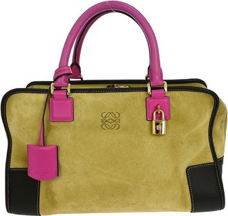 Loewe Amazona Bag Suede Beige Suede Handbag (Pre-Owned)