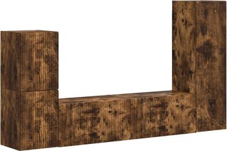 vidaXL Conjunto De Mueble De Tv 4 Uds. Roble Ahumado Vidaxl