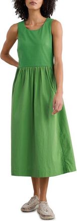 Seasalt Cornwall Madder Mixed Media Sleeveless Midi Dress in Hedgerow at Nordstrom, Size 10 Us