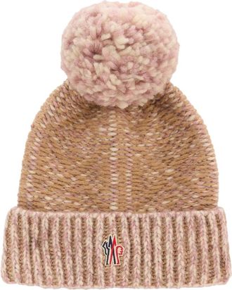 Moncler Gorro de punto con pomp&oacute;n - Accessories - Mujer - Rosa - ONE SIZE
