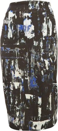 Alexander McQueen Gonna midi con stampa astratta - Nero