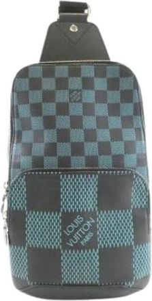 Louis Vuitton Pre-owned Damier Infini Avenue Sling Shoulder Bag - Dames - Vintage Schoudertas - Groen - ONE Size - Leer - Vintage