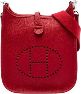 Herm&egrave;s Pre-owned Evelyne TPM - Dames - Vintage Schoudertas - Rood - ONE Size - Leer - Vintage