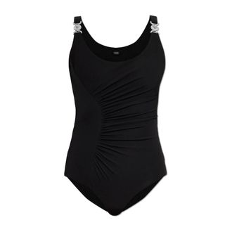 Versace Tops, Dames, Zwart, 2Xs, Stretch Cr&ecirc;pe Jersey Bodysuit