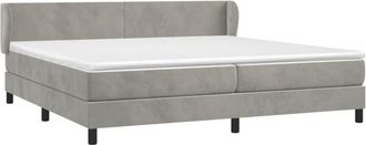 vidaXL Cama Box Spring Con Colch&oacute;n Terciopelo Gris Claro 200x200 Cm Vidaxl