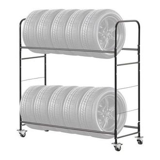 OEM Estante De Almacenamiento De Neum&aacute;ticos Con Ruedas, Remolque De Transporte Para Garaje, Acero Resistente, Altura Ajustable, Capacidad Para Hasta 12 Ne
