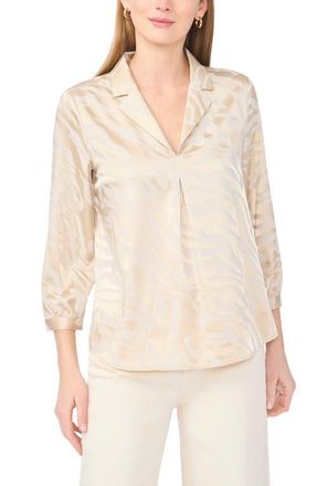 Vince Camuto Satin Shirt in Birch at Nordstrom, Size X-Large