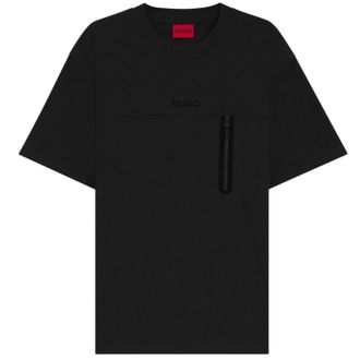 HUGO BOSS Dubi Tech T-shirt met relaxte pasvorm voor heren (Zwart)