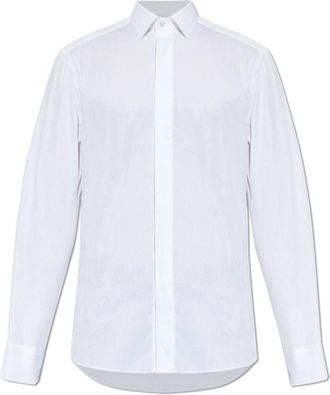 Etro Paisley Katoen Jacquard Shirt - Heren - Zakelijke Overhemden - Wit - 2XL - Katoen - Overhemden