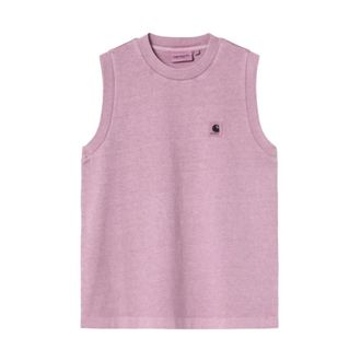 Carhartt Work in Progress Carhartt Wip, Sleeveless Tops, female, Purple, Size: S Sleeveless T-shirt with front logo