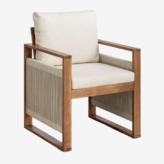 Sklum Sklum - Pack De 6 Sillas De Comedor Con Reposabrazos En Madera De Acacia Nayely