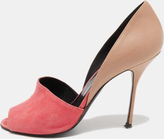Pierre Hardy Beige/pink Leather And Suede Pumps
