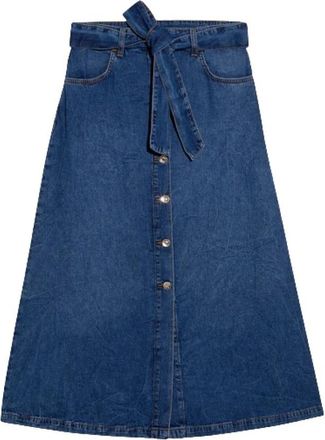 Liu Jo Geknoopte denim midirok - Dames - Midirokken - Blauw - W26 - Denim - Rokken