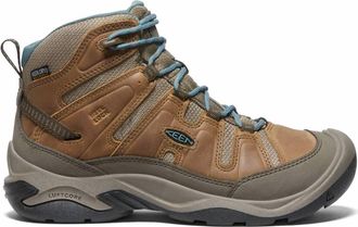 Keen Womens Circadia Mid Waterproof Hiking Boots In Toasted Coconut North Atlantic