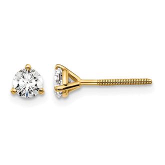 Diamond2Deal 14k Gold 1/2 ct Round Lab Grown Diamond Stud Earrings Screw Back VS Clarity, D-E Color