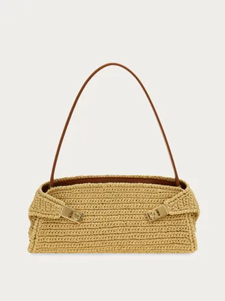 Ferragamo Donna Borsa a spalla Hug East-West Beige