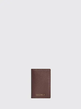 Coccinelle Portacarte bifold Metallic Soft in pelle martellata con bottone a pressione