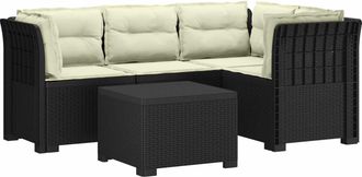 vidaXL Sof&aacute; De Jard&iacute;n Para 4 Personas Con Cojines Y Dise&ntilde;o De Rattan Vidaxl