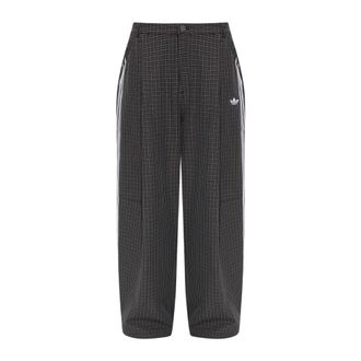 adidas Broeken, Dames, Grijs, L, Polyester, Checks Trouser Loose Pants
