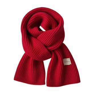 Generic Christmas Scarf for Women UK,Winter Knitted Christmas Theme Scarves Warm Shawls Wraps Cute Reindeer NeckScarf Soft Knit Neck Warmer Xmas Knitting Scar