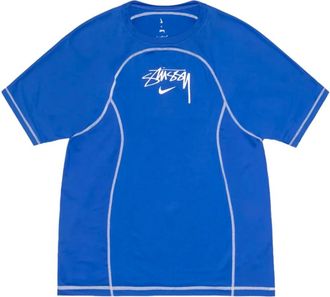 Stüssy Tops, Heren, Blauw, L, Polyester, Relaxed Rash Guard