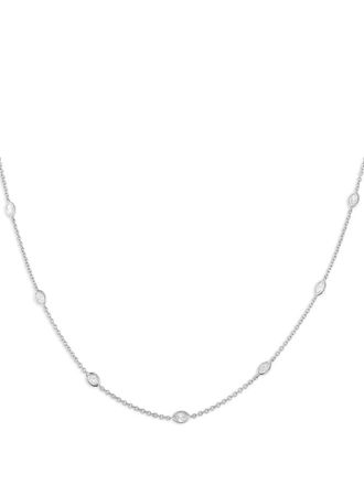 Luxury Bazaar 18K white gold diamond station necklace - women - 18kt White Gold - One Size