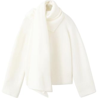Mango Scarf Sweater in Ecru at Nordstrom, Size X-Large
