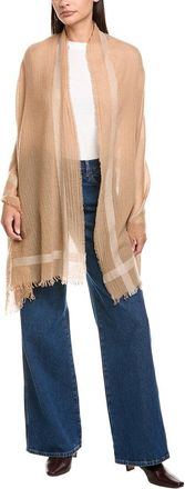 Vince Lightweight Border Stripe Wool & Cashmere-Blend Wrap