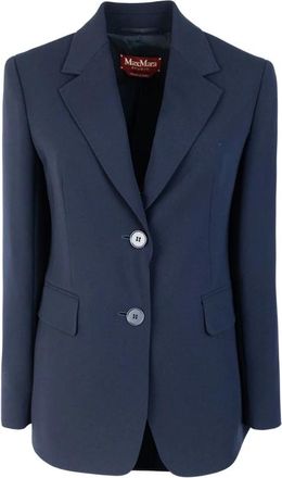 Max Mara Linz Jas - Dames - Blazers - Blauw - XS - Polyester - Jassen