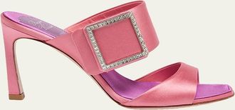 Roger Vivier 85mm Trompette Strass Satin Mules
