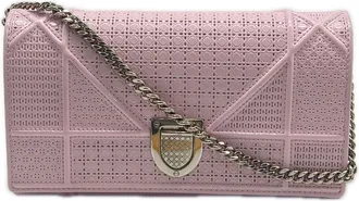 Dior Pink Leather Chain/Shoulder Wallet (Pre-Owned)