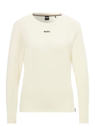 HUGO BOSS Langarmshirt BOSS, Herren, Gr. XS, weiss (wei&szlig;), Jersey, Obermaterial: 95% Baumwolle, 5% Elasthan, unifarben, Basic, regular fit, Rundhals, Shirts Lan