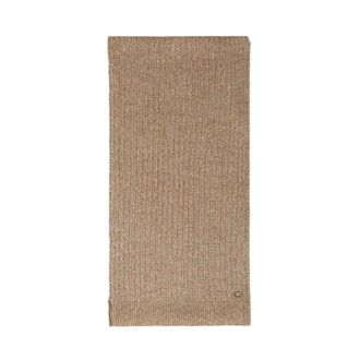 Twinset Winter Scarves, female, Beige, Size: ONE SIZE Ribbed Knit Scarf with Lurex and Sequins